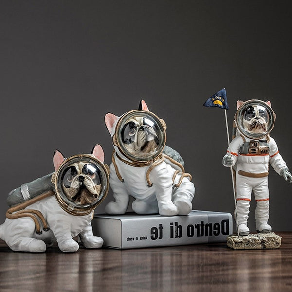 Astronaut Dog Statue