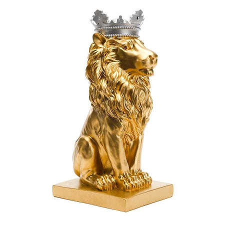 Lion King With Golden Crown Statue