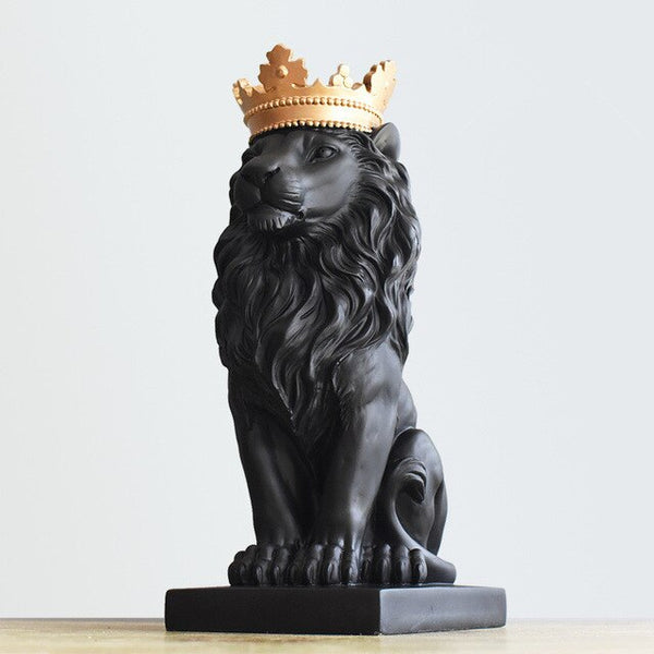 Lion King With Golden Crown Statue