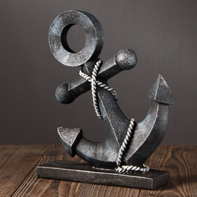 Retro Ship Anchor Statue