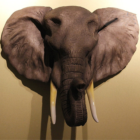 African Elephant Head Figurine