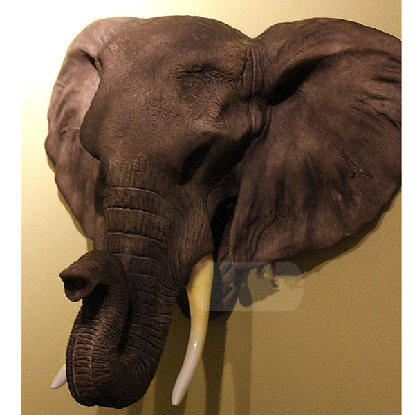 African Elephant Head Figurine