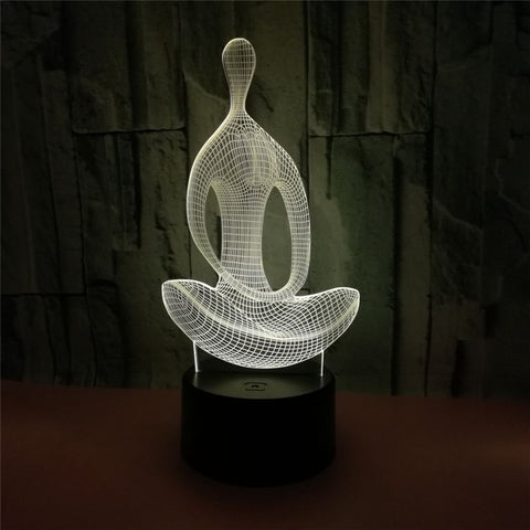 3D Lamp LED Night Light Yoga Meditator