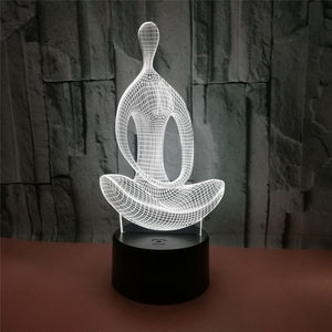 3D Lamp LED Night Light Yoga Meditator