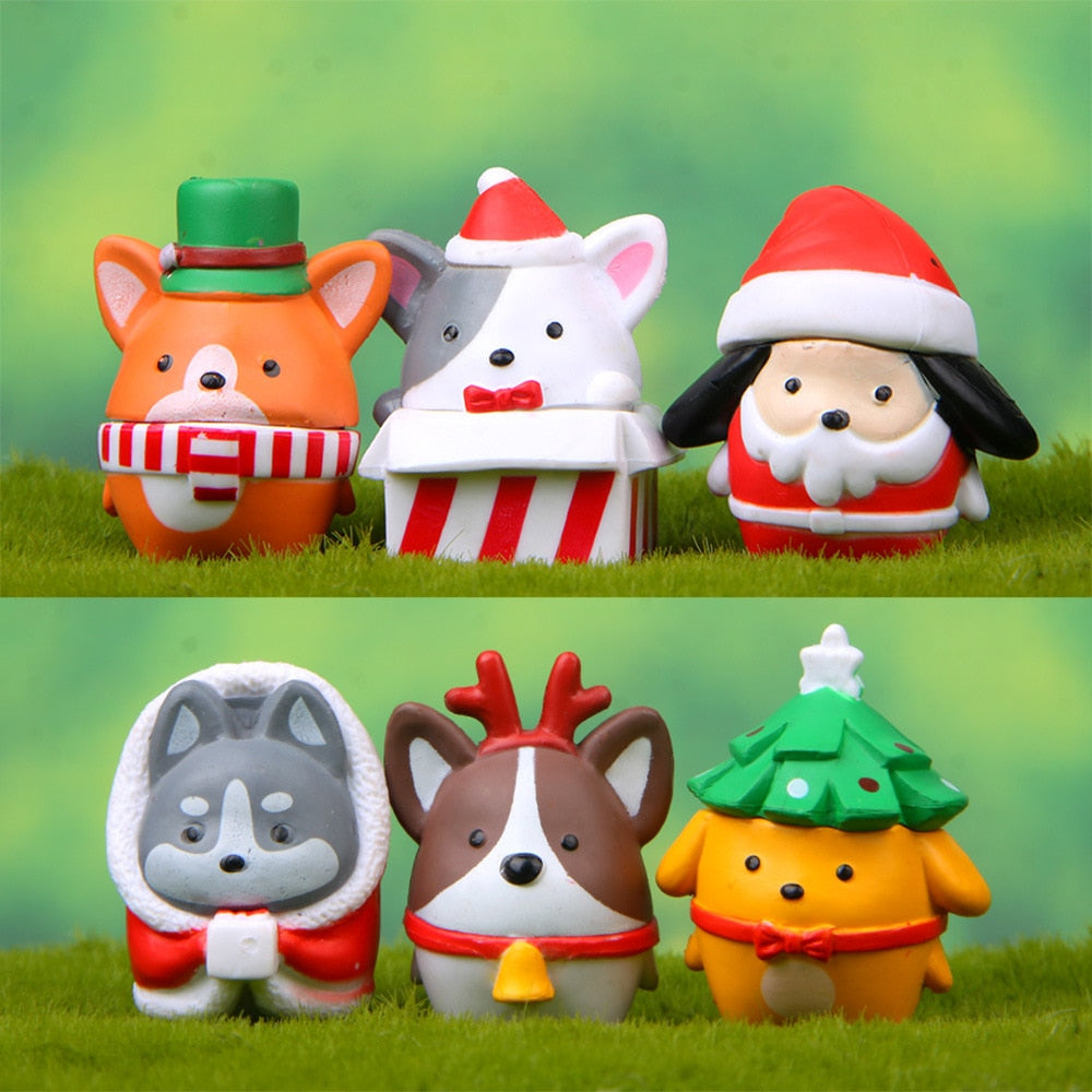 Christmas Shiba Cokey Dog  Miniatures