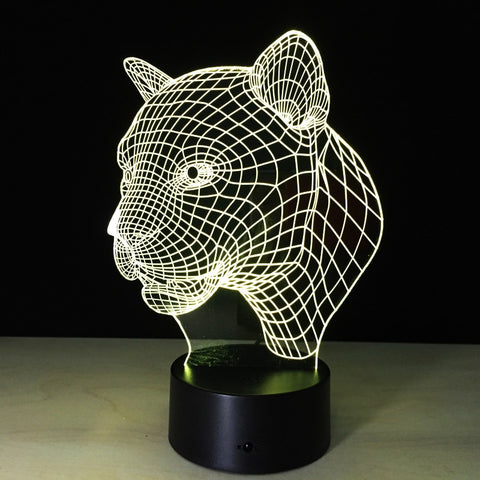 3D LED Night Light Leopard