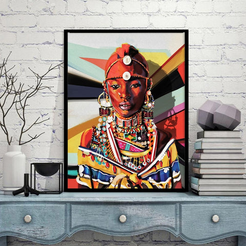 African Woman Wall Painting