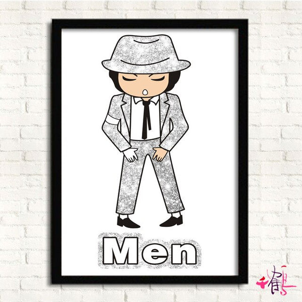 Cute  Men and Women Wall Painting