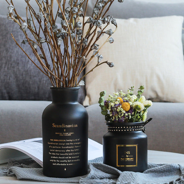 Black Matte Glass Vases