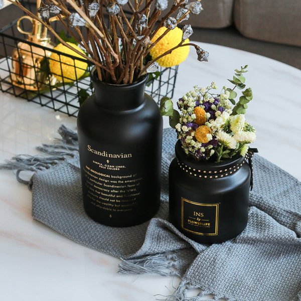 Black Matte Glass Vases