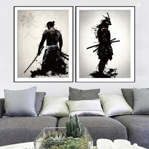 Japanese Samurai Wall Painting