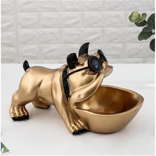 Bulldog Candy Dish Statue