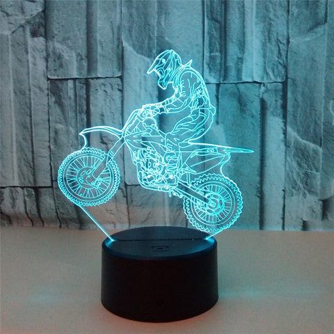 3D Lamp LED Night Light Motorcycle Rider