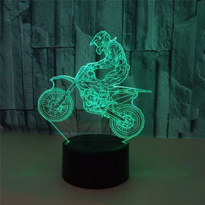 3D Lamp LED Night Light Motorcycle Rider