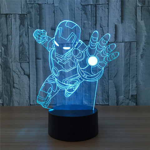 3D Lamp LED Night Light Iron Man Laser