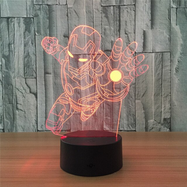 3D Lamp LED Night Light Iron Man Laser