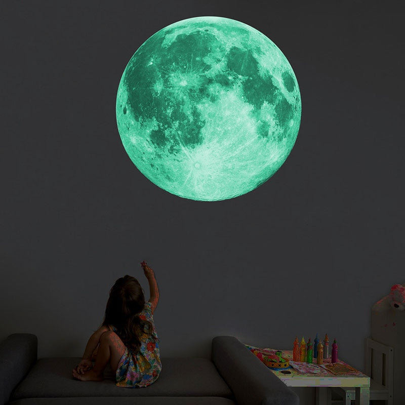 3D Moon Earth Wall Stickers