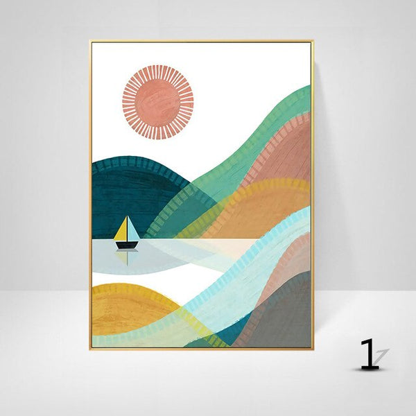 Geometry Sun Sunset  Wall Painting