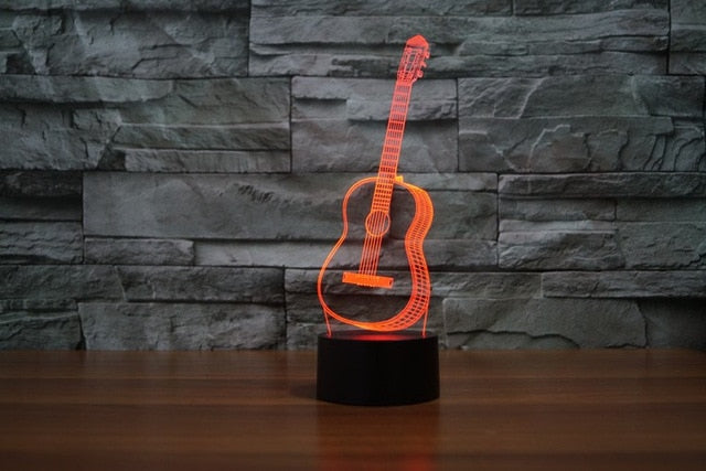 Ukulele Guitar 3D LED Night Light