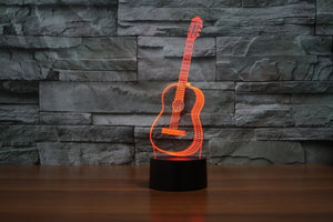 Ukulele Guitar 3D LED Night Light