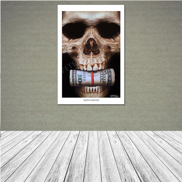 Skull Money Wall Painting