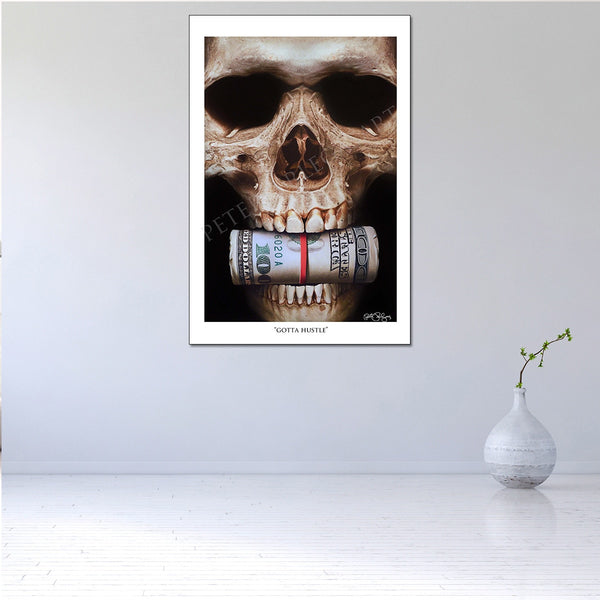 Skull Money Wall Painting