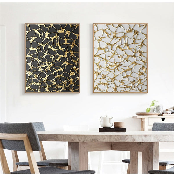 Retro Surrealism Gold Wall Art