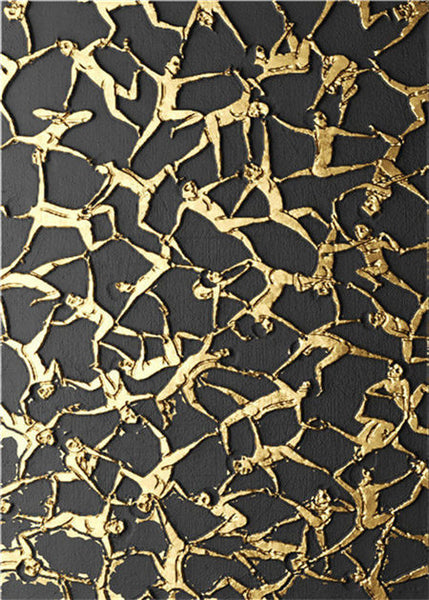 Retro Surrealism Gold Wall Art