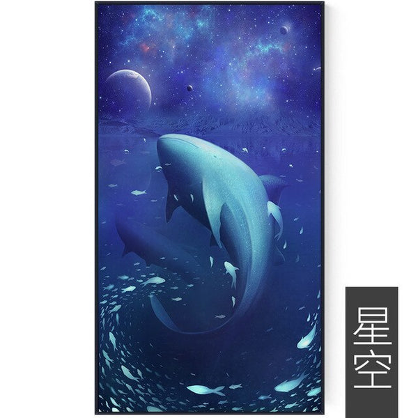 Transparent Whale Wall Painting