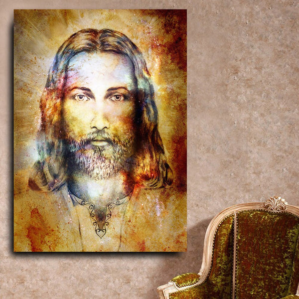 Colorful Jesus Protrait Wall Painting