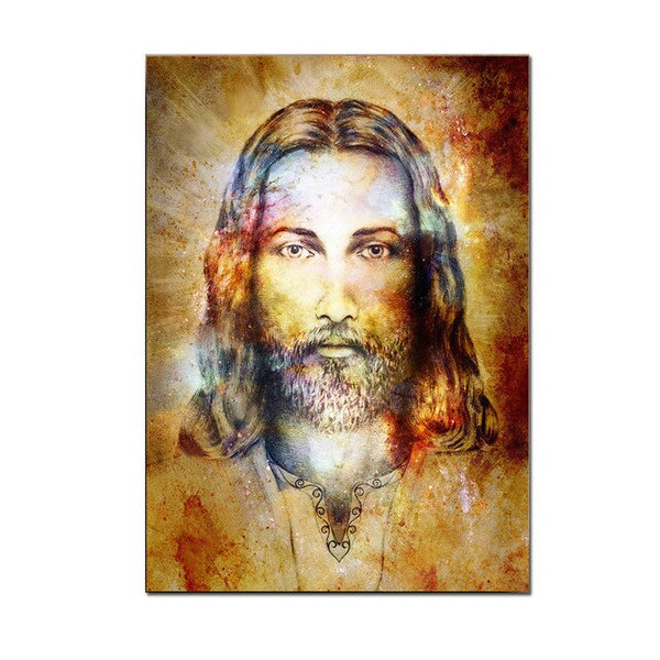 Colorful Jesus Protrait Wall Painting