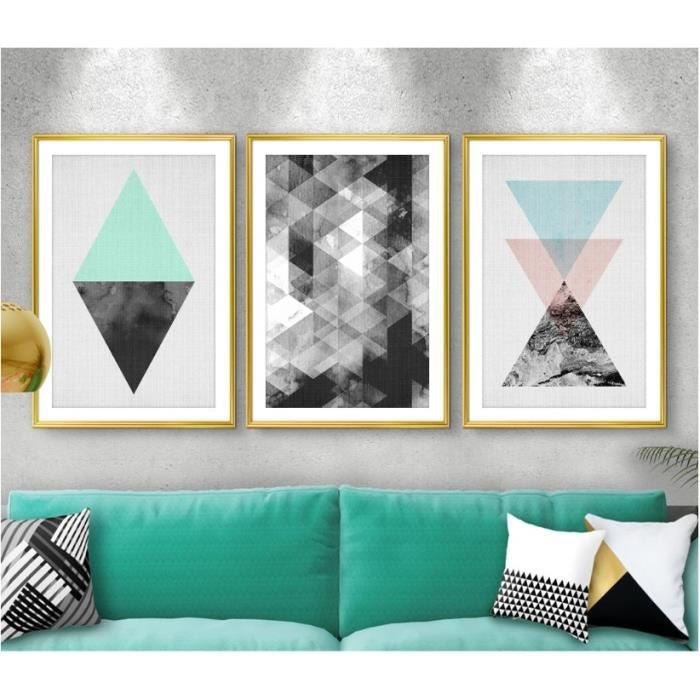 Triple Love Diamond-Shaped Wall Art