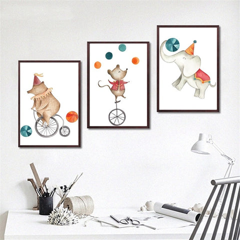 Circus Animals Wall Painting