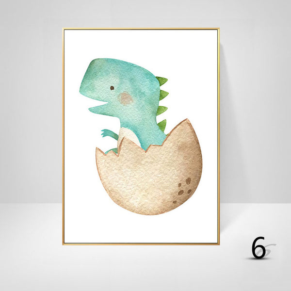 Cute Dinosaur Wall Painting