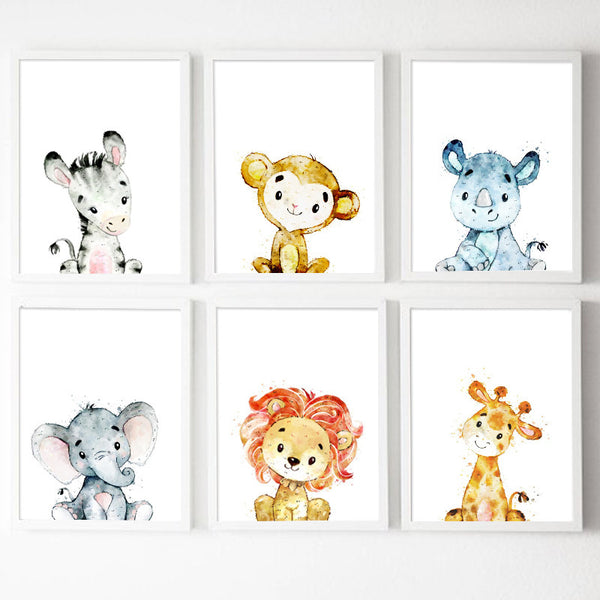 Cartoon Animals Wall Painting