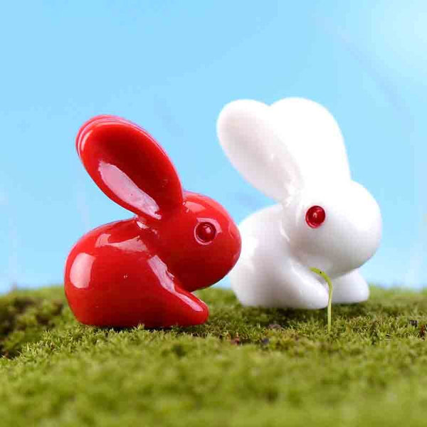 Cute Red and White Rabbit Miniatures