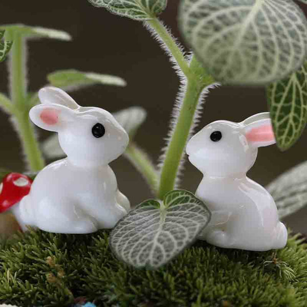 Cute Red and White Rabbit Miniatures