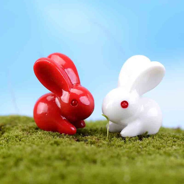 Cute Red and White Rabbit Miniatures