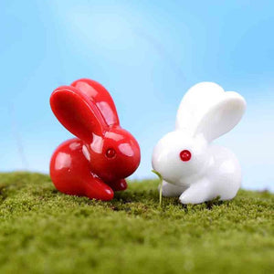 Cute Red and White Rabbit Miniatures