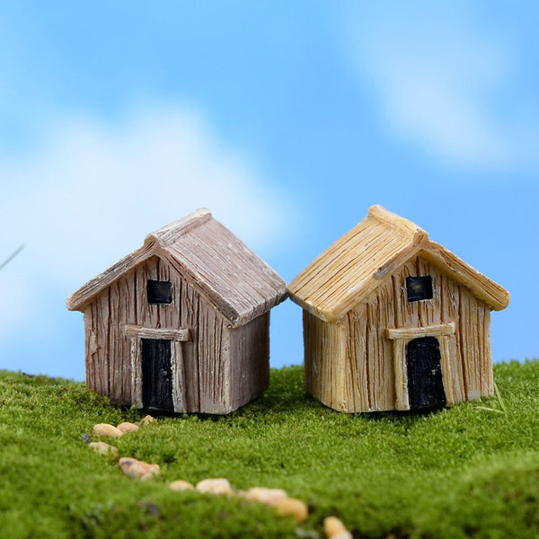 Mini Wooden House Figurines