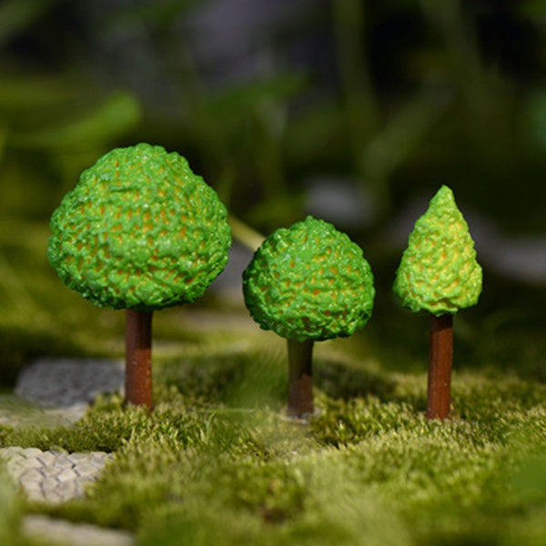 Simulation Green Tree Fairy Garden Figurines