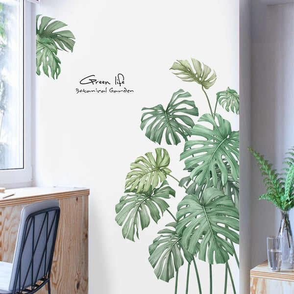 Tropical Beach Palm Leaves Wall Sticker