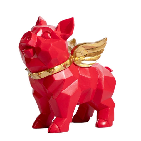 Geometry Pig Angel Statue