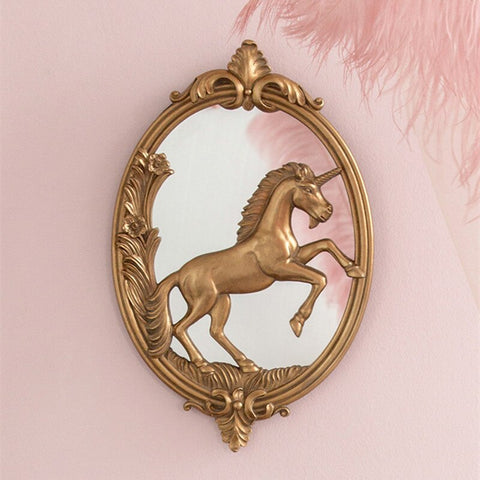 Vintage Unicorn Lace Mirror