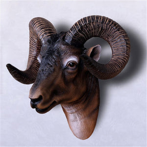 Retro Sheep Head Figurine