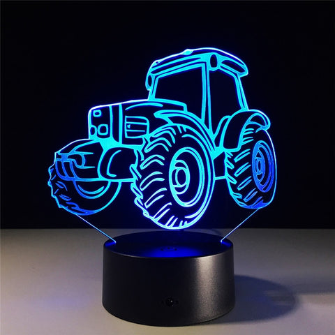 3D Lamp LED Night Light Farm  Tractor