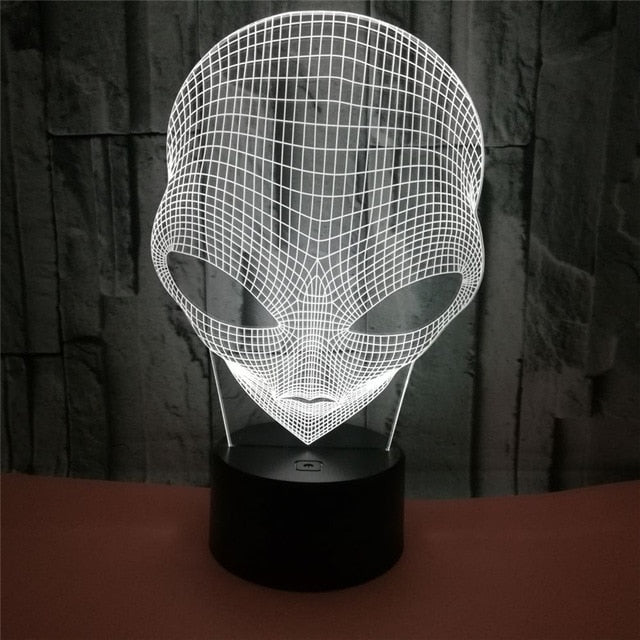 3D LED Night Light Big Eyes Planets Alien